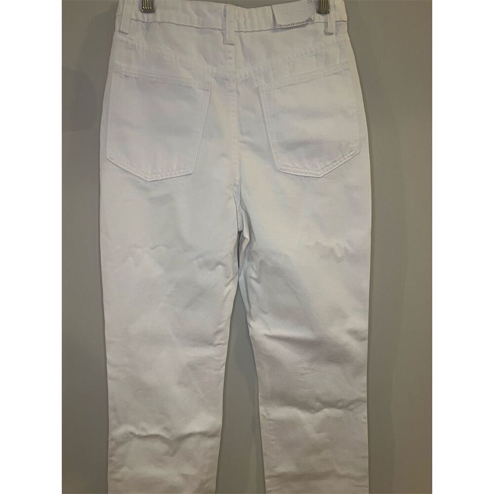 NWT Revolve WeWoreWhat Women's Crossover Straight Leg White Jeans Size 25 - Picture 6 of 9